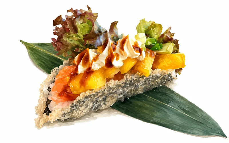 Tacos mango sake